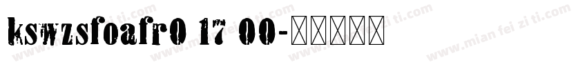 kswzsfoafr0 17 00字体转换
